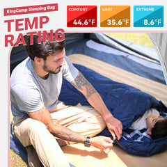 KingCamp 45°F kids sleeping bag is lightweight and compact for easy carrying.