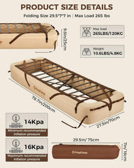 KingCamp modular bed-bench shows versatile use for sleeping or seating outdoors.