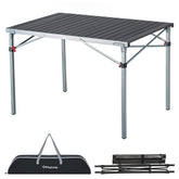 KingCamp aluminum folding table outdoor desk view ideal for family meals.