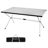 KingCamp camping table unfolded top view shows a spacious surface for meals and outdoor activities.