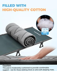 KingCamp cot-mattress-elastic-straps focuses on secure corner attachment for slip-free sleep.