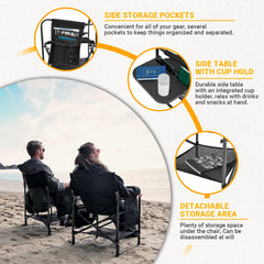 KingCamp Directors Chair folded compactly for easy transport after a day outdoors