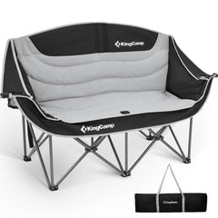 KingCamp double camping chair with oversized seat offering spacious comfort for two outdoors.