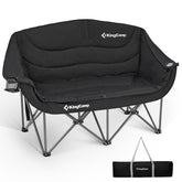 KingCamp double camping chair side view highlighting oversized comfort for two adults