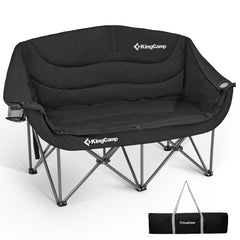 KingCamp double camping chair side view highlighting oversized comfort for two adults