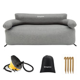 KingCamp double inflatable couch camping setup offers roomy two-person comfort for campsite relaxation