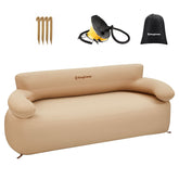 KingCamp double inflatable couch front view shows spacious comfort for two outdoors