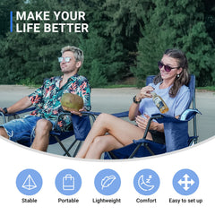 KingCamp folding chair blue steel frame delivers durable support for long outdoor days.