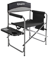 KingCamp folding chair with side table and drink holder for outdoor lounging