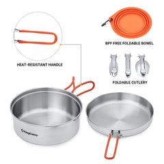 KingCamp folding cutlery set with knives and forks enhances camp meals.