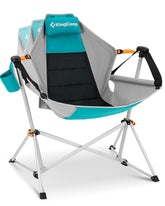 KingCamp hammock chair reclined for relaxed outdoor lounging.