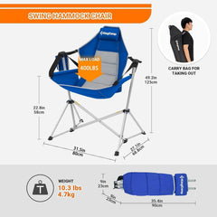 KingCamp Hammock Chair padded armrests provide comfortable support