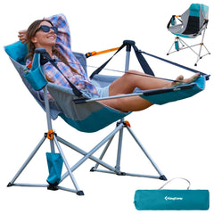 KingCamp hammock chair footrest extended enables elevated comfort for camping and lounging.