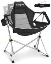 KingCamp hammock chair frame shows sturdy aluminum construction for heavy-duty outdoor use.