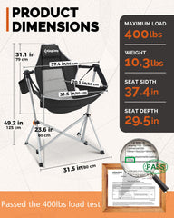 KingCamp Hammock Chair features an oversized breathable seat for ergonomic lounging