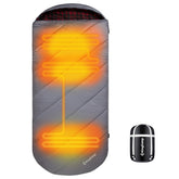 KingCamp heated sleeping bag outdoors at night offering warmth for camping