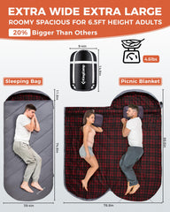 KingCamp heated sleeping bag two way zipper detail for easy access