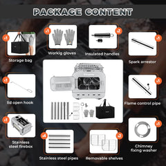 KingCamp hot tent stove with foldable legs saving packing space.