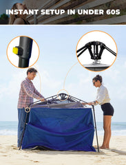 KingCamp Instant Shower Tent ventilation with large mesh windows for airflow
