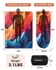 KingCamp wearable blanket with snap buttons for hands-free warmth.