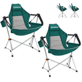 KingCamp oversized hammock chair green front view for backyard relaxation