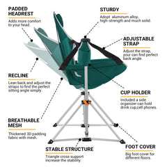 KingCamp green side view highlighting easy fold and portable setup
