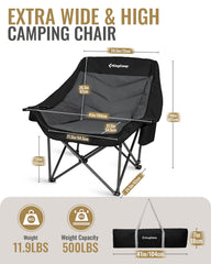 KingCamp oversized XL chair seat wide close-up showing 41-inch width
