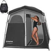 KingCamp Shower Tent portable privacy setup demonstrates quick camping or beach use.
