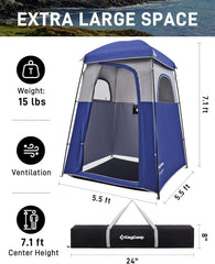 KingCamp shower tent silver coated fabric for privacy and sun protection