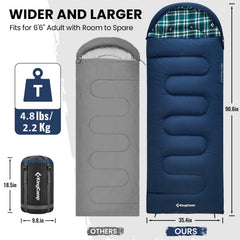 KingCamp sleeping bag navy left compression sack enables easy transport