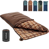 KingCamp sleeping bag with plush flannel liner delivers cloud-like comfort for chilly nights.