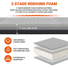KingCamp sleeping pad honeycomb surface cushions uneven ground outdoors