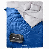 KingCamp two-person sleeping bag open shows shared comfort for couples.