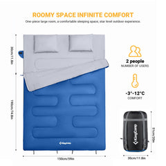 KingCamp two pillows included provide neck support for camping.
