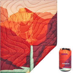 KingCamp ultralight blanket fully deployed for roomy outdoor warmth.