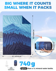 KingCamp ultralight blanket fully unfolded offering roomy outdoor coverage
