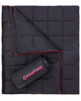 KingCamp ultralight blanket packed in its stuff sack for easy travel.