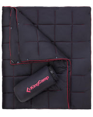 KingCamp ultralight blanket packed in its stuff sack for easy travel.