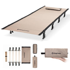 KingCamp ultralight camping cot folded compactly for travel