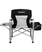KingCamp XXL directors chair with side table for campsite convenience