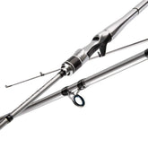 Kingdom Silver Needle ultralight spinning rod front view showing balanced handle