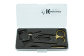 Kingfisher Fly Tying Intro Tool Kit Brass in travel case