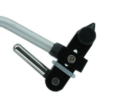 Close-up of rotation tension adjustment knobs on Kingfisher vise