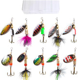 KINGFOREST 10-Piece Spinnerbait Lures Kit – front view with lure assortment