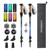 KingGear Nordic walking stick shows collapsible 7075 aluminum for easy transport