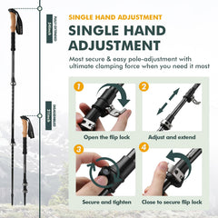 KINGGEAR TPC-3K adjustable flip-lock system for secure height changes