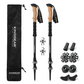 KINGGEAR TPC-3K carbon fiber poles ultralight for effortless trail maneuvers