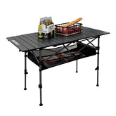 KINGROCK camping table folded-bag view shows compact carry bag for easy outdoor transport