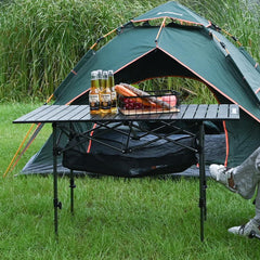 KINGROCK camping table open-dining-setup demonstrates versatile outdoor dining and surface stability