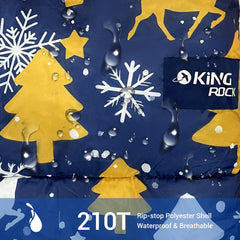 KINGROCK Christmas Sleeping Bag fully open and usable as a blanket